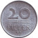 Монета 20 филлеров. 1966 год, Венгрия.