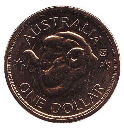 Монета 1 доллар. 2011 год, Австралия. (Отметка: "S") Голова барана Меринос. Австралийская шерсть.