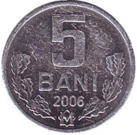 Монета 5 бани. 2006 год, Молдавия.