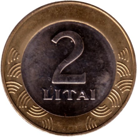 Монета 2 лита. 2009 год, Литва. Рыцарь.