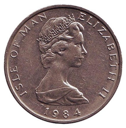 Монета 10 пенсов. 1984 год, Остров Мэн. (Отметка "AA"). Мэнский лохтан. Монета 10 пенсов. 1984 год, Остров Мэн. (Отметка "AA"). Мэнский лохтан.