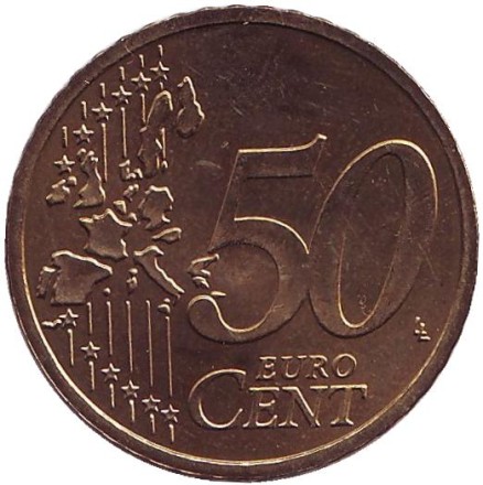 Монета 50 центов. 2004 год (D), Германия. Монета 50 центов. 2004 год (D), Германия.