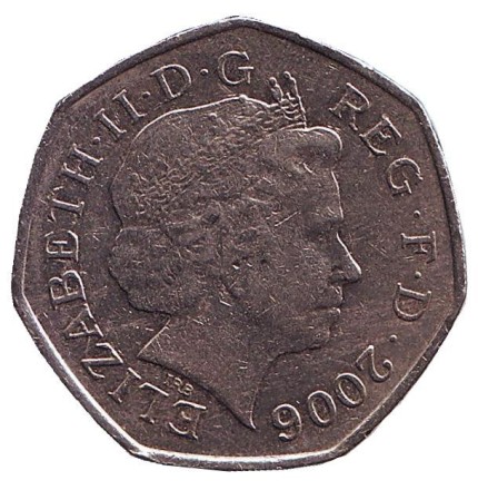 Монета 50 пенсов. 2006 год, Великобритания. Монета 50 пенсов. 2006 год, Великобритания.