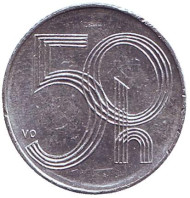 Монета 50 геллеров. 1994 год, Чехия. Монета 50 геллеров. 1994 год, Чехия.