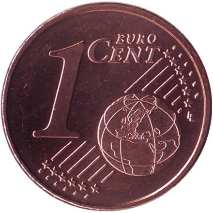 Монета 1 цент. 2019 год (A), Германия.