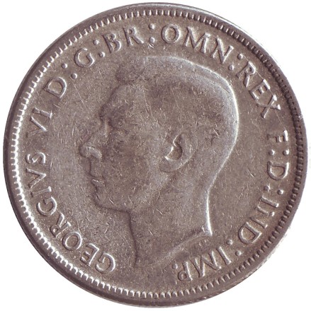 Монета 2 шиллинга (флорин). 1947 год, Австралия.
