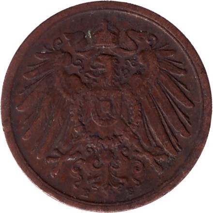 Монета 2 пфеннига. 1904 год (Е), Германская империя. Монета 2 пфеннига. 1904 год (Е), Германская империя.