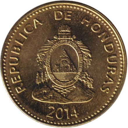 Монета 5 сентаво. 2014 год, Гондурас.