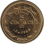 Монета 5 сентаво. 2014 год, Гондурас.