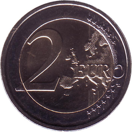 Монета 2 евро. 2020 год, Люксембург. 200 лет со дня рождения Принца Генриха Оранско-Нассауского.