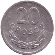 Монета 20 грошей. 1971 год, Польша. Монета 20 грошей. 1971 год, Польша.