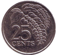 Чакония. Монета 25 центов. 1997 год, Тринидад и Тобаго. 