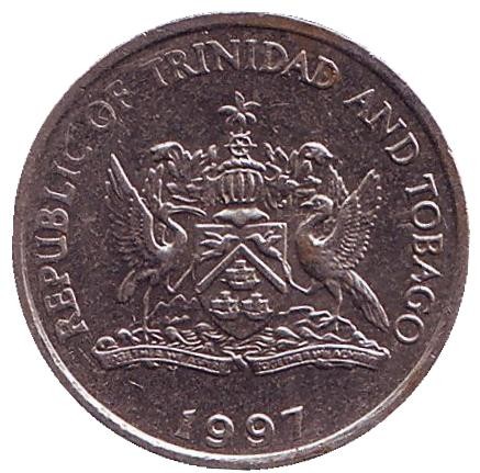 Монета 25 центов. 1997 год, Тринидад и Тобаго. Чакония.