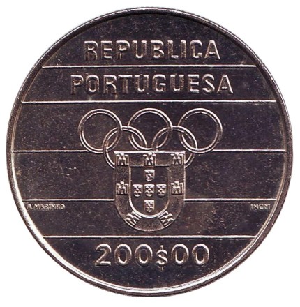Монета 200 эскудо. 1992 год, Португалия. XXV летние Олимпийские игры. Барселона 1992.