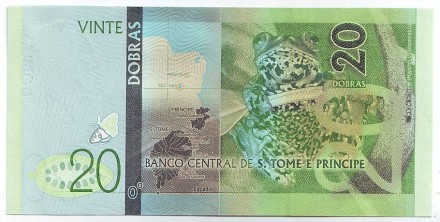 Банкнота 20 добр. 2016 год, Сан-Томе и Принсипи.