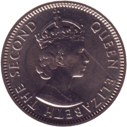 Монета 1/2 рупии. 1978 год, Маврикий. UNC. Олень.