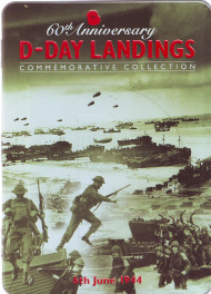 Набор из 3-х монет номиналом 5 фунтов Гернси, Олдерни, Джерси. 2004 год. 60 лет высадки в Нормандии. D-Day.