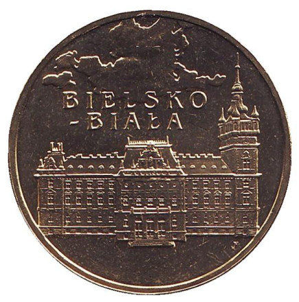 Монета 2 злотых, 2008 год , Польша. Бельско-Бяла.