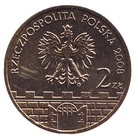 Монета 2 злотых, 2008 год , Польша. Бельско-Бяла.