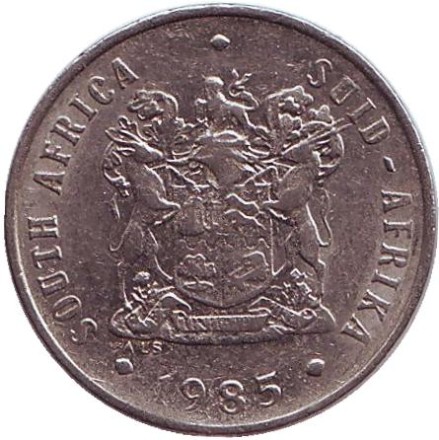 Монета 10 центов. 1985 год, Южная Африка. Алоэ.