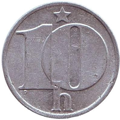 Монета 10 геллеров. 1978 год, Чехословакия.