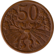 Монета 50 геллеров. 1949 год, Чехословакия. Монета 50 геллеров. 1949 год, Чехословакия.