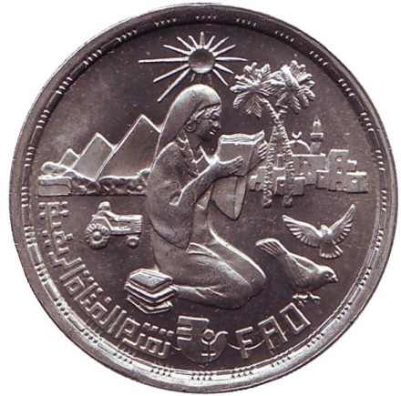 Монета 10 пиастров. 1980 год, Египет. ФАО. Продовольственная программа.