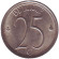 Монета 25 сантимов. 1973 год, Бельгия. (Belgique)