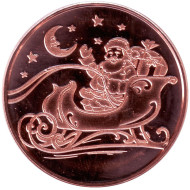 Санта. Монетовидный жетон. Унция меди 999. США. Санта. Монетовидный жетон. Унция меди 999. США.