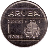 Монета 1 флорин. 2000 год, Аруба. Монета 1 флорин. 2000 год, Аруба.
