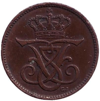 Монета 1 эре. 1907 год, Дания. Монета 1 эре. 1907 год, Дания.