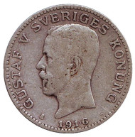 Монета 1 крона. 1916 год, Швеция. Густав V. Монета 1 крона. 1916 год, Швеция. Густав V.