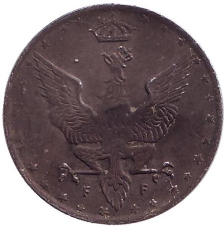 Монета 20 фенигов. 1917 год, Польша. (Германская оккупация). Монета 20 фенигов. 1917 год, Польша. (Германская оккупация).