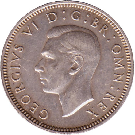 Монета 1 шиллинг. 1940 год, Великобритания. (Герб Шотландии). Монета 1 шиллинг. 1940 год, Великобритания. (Герб Шотландии).