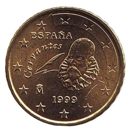 Монета 10 центов. 1999 год, Испания.
