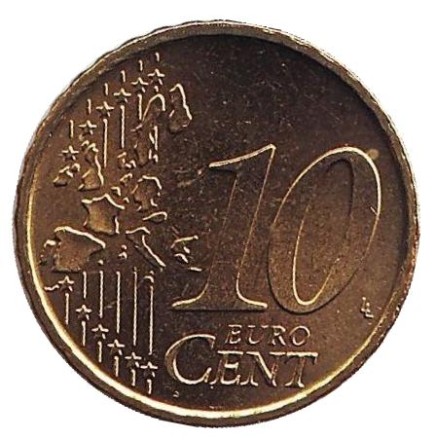 Монета 10 центов. 1999 год, Испания. Монета 10 центов. 1999 год, Испания.