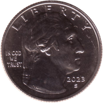 Монета 25 центов. 2023 год (S), США. Мария Толчиф. Серия "Американские женщины". Монета 25 центов. 2023 год (S), США. Мария Толчиф. Серия "Американские женщины".