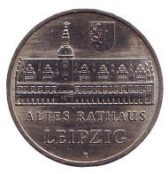 Монета 5 марок. 1984 год, ГДР. Старая Ратуша в Лейпциге. Монета 5 марок. 1984 год, ГДР. Старая Ратуша в Лейпциге.