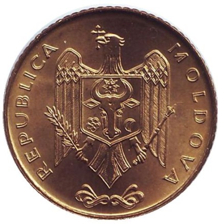 Монета 50 бани. 2003 год, Молдавия. UNC. Монета 50 бани. 2003 год, Молдавия. UNC.