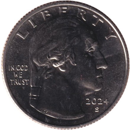 Монета 25 центов. 2024 год (S), США. Паули Мюррей. Серия "Американские женщины". Монета 25 центов. 2024 год (S), США. Паули Мюррей. Серия "Американские женщины".