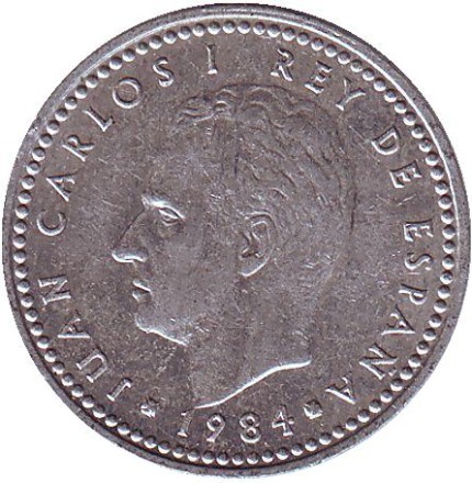 Монета 1 песета. 1984 год, Испания. Монета 1 песета. 1984 год, Испания.