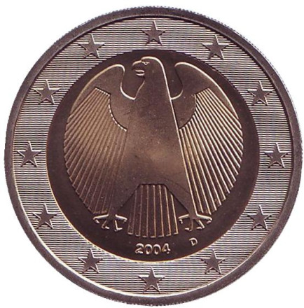 Монета 2 евро. 2004 год (D), Германия.