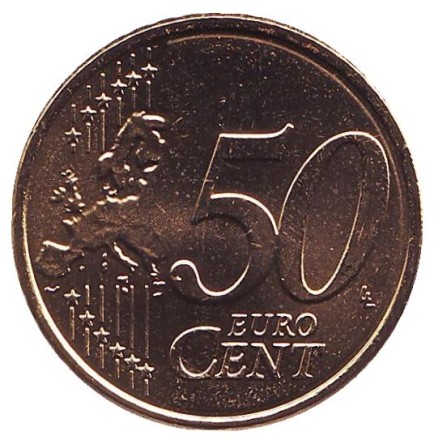 Монета 50 центов. 2010 год, Греция. Монета 50 центов. 2010 год, Греция.