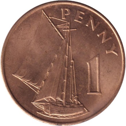 Монета 1 пенни. 1966 год, Гамбия.