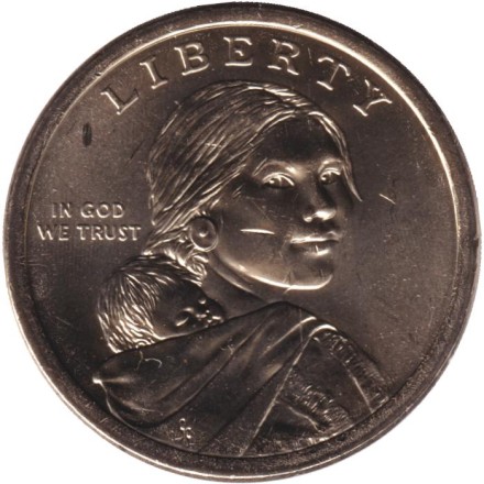 Монета 1 доллар. 2025 год (P), США. Сакагавея. Мэри Кавена Пукуи.