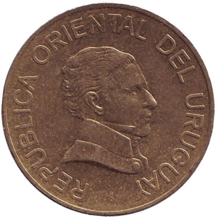 Монета 5 песо. 2005 год, Уругвай. Монета 5 песо. 2005 год, Уругвай.
