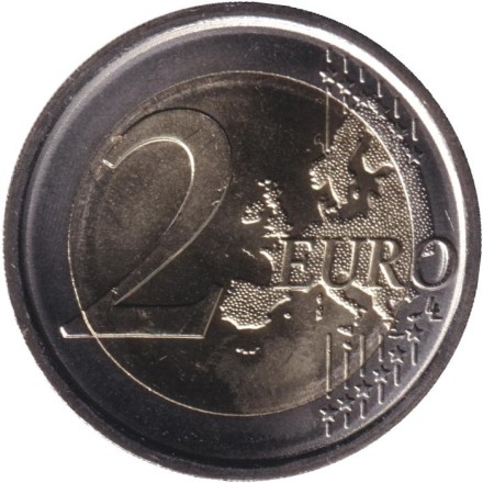 Монета 2 евро. 2025 год, Италия. Кругосветное путешествие парускника «Америго Веспуччи» 2023-2025.