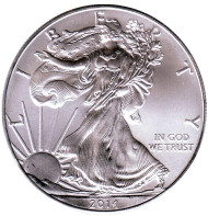 Монета 1 доллар, 2014 год, США. Шагающая свобода.