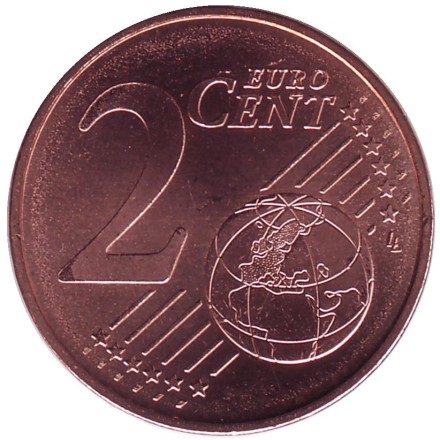 Монета 2 цента. 2019 год (A), Германия.