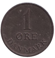 Монета 1 эре. 1964 год, Дания. (цинк). Монета 1 эре. 1964 год, Дания. (цинк).